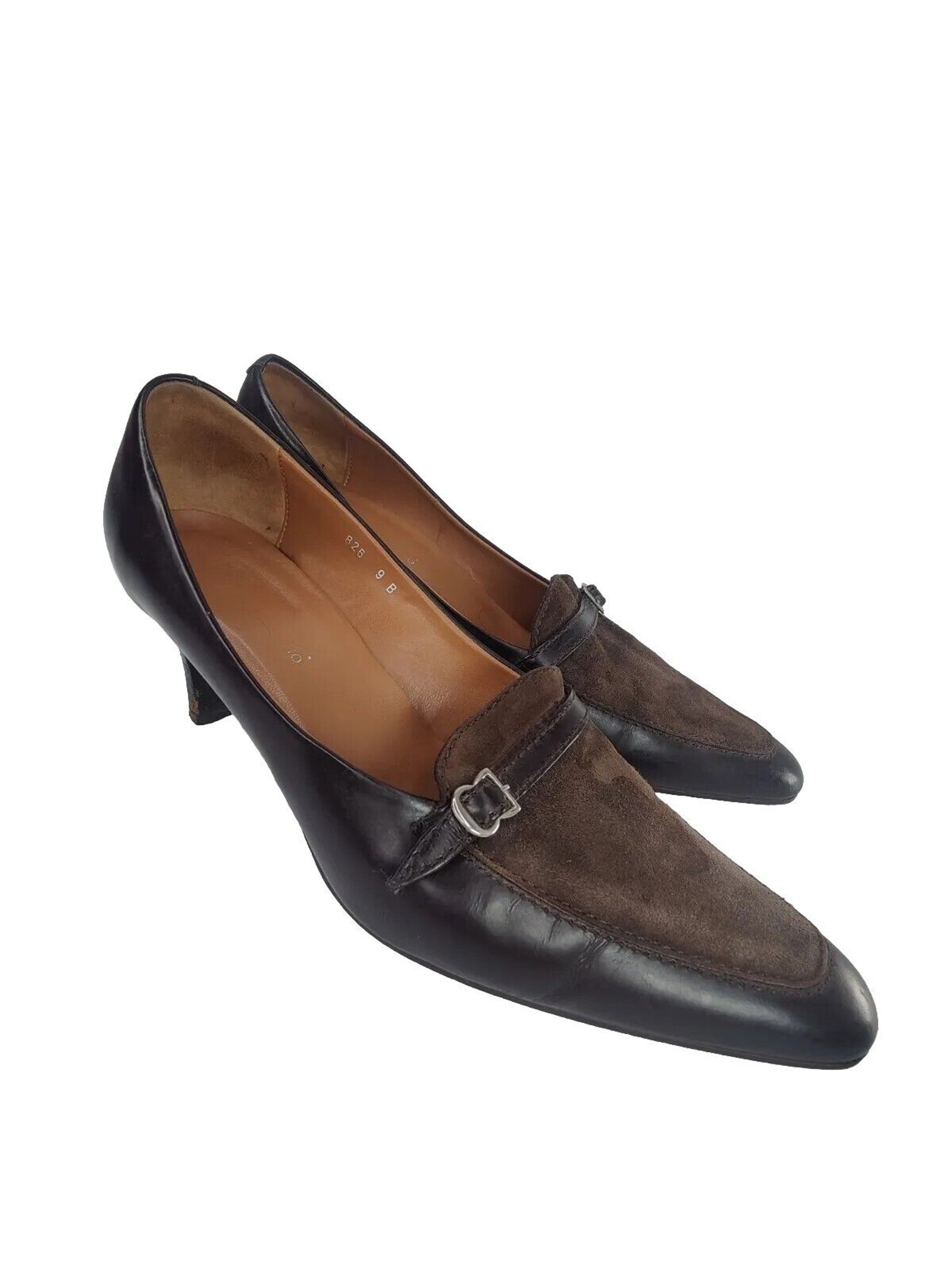 Vintage Y2k Pointed Toe Brown Max De Carlo Kitten Heel Sz 9